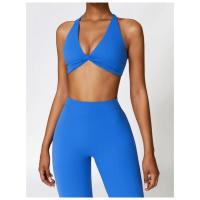 Sujetador deportivo push-up con tiras cruzadas para mujer, top corto para yoga, gimnasio, fiess, transpirable - details 3