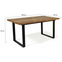Mesa de comedor extensible rectangular para 6-10 personas, madera y negro, 160-200 cm - details 11