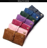 Cartera de cuero nobuk con cordón para mujer, Cartera de diseño largo con cremallera, dos pliegues, más colores, gran oferta, 20 - details 6