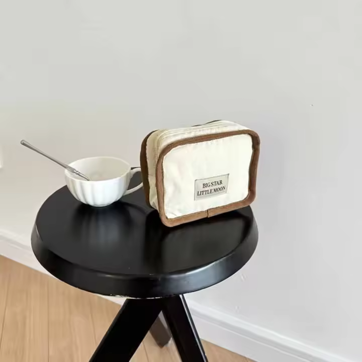 Bolsa de cosméticos portátil de Color contrastante, bolsa con cremallera de estilo coreano, monedero de Color sólido, billetera suave, bolsa de almacenamiento de servilletas sanitarias - 1