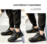 Zapatos De Seguridad Para Hombre Con Botones Giratorios Y Punta De Acero Indestructibles Antipinchazos Y Con Almohadilla De Aire Botas De Trabajo Con Suela De Goma Material De Tela Y Algodón - details 25