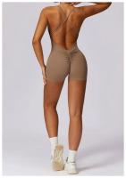 Mono de Yoga Cruzado Top Corto sin Mangas Material de Nylon Estilo Sólido Para Primavera/Verano - details 24