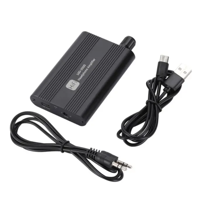 AMPLIFICADOR DE Audio estéreo para auriculares, dispositivo HiFi con Control de volumen, 3,5mm, 16-300Ohm, ajustable, portátil - 1