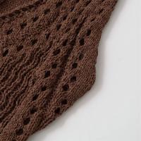 PB & ZA 2025 slim fit jacquard malla tejida con cuello en V tirantes cortos casual simple tops novedad de verano ropa de mujer - details 4