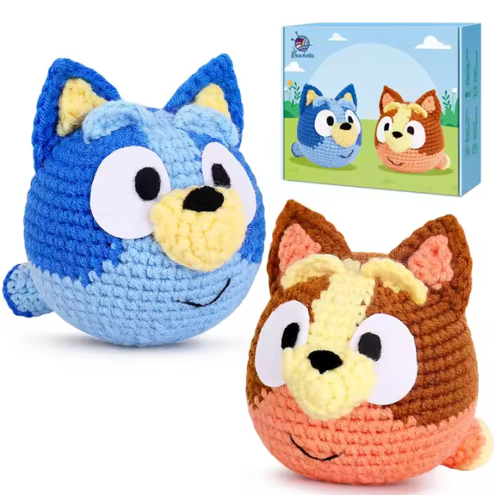 Kit de crochet para principiantes, kit de crochet para principiantes para adultos con tutoriales en vídeo paso a paso, kits de animales de crochet para bricolaje, suministros de tejer para niños (40%+ hilo) micro crochet - 1