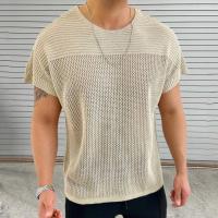 Camiseta Punto Hombre Verano 2025 Tejido de Algodón Transpirable Cuello Redondo Manga Corta Ligera - details 4