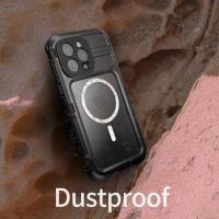 Funda De Silicona A Prueba de Agua IP68 Grado Militar Para iPhone 15 14 Pro Max Plus Deportes Acuario Submarino Escalada Material Aluminio IAOOPOO - details 5