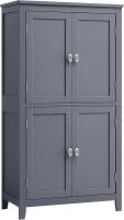 Mueble de Baño, Armario de Baño, Armario de Cocina, Armario Almacenaje con 4 Puertas, Estantes Regulables, 30 x 60 x 110 cm, Blanco - details 19