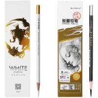 Lápices de carbón blanco y negro, suministros de arte, lápiz profesional, pintura, dibujo, blanco y negro, 6 unidades por juego - details 6
