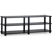 Soportes de TV sin Herramientas, Madera, Cerezo Oscuro y Negro - details 0