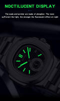 Reloj de hombre resistente al agua de cuarzo con calendario luminoso y correa de acero inoxidable - details 20
