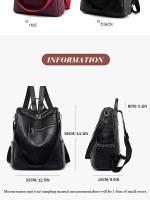 Mochila Vertical de Pu para mujer, bolso cruzado de viaje de gran capacidad, tendencia informal - details 16