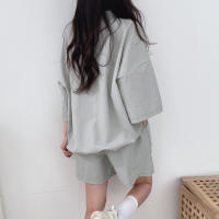 Conjunto de dos piezas de pantalones cortos de manga corta con cremallera y cuello alto para mujer 2025 nuevo conjunto de ropa deportiva casual de moda de verano. - details 27