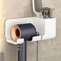 Organizador para secador de pelo, soporte para alisador de pared con aire acondicionado, estante, soporte para cepillo de pelo, accesorios de baño - details 5