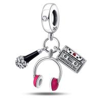 Pulsera de plata de dos tonos con colgante triple celestial de cuentas en forma de corazón para la fabricación de joyas - details 32