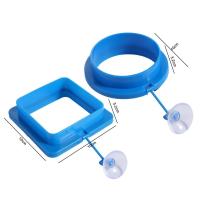 Accesorios para acuario, anillo de alimentación flotante grueso, ventosa, alimentador de alimentos para peces de plástico, anillo de alimentación de peces redondo/cuadrado, estanque de peces - details 2