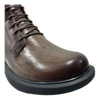 Zapatos de cuero hechos a mano para hombre para uso formal informal, suela redonda con cordones, parte inferior plana, transpirables - details 2