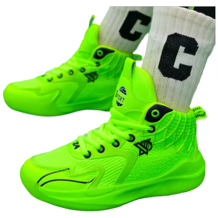 Kids Youth Basketball Shoes Non-Slip Boys High Top Sneakers Girls School Trainers - 1