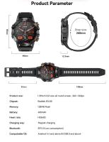 Reloj inteligente para hombres con llamada y asistente de voz, con monitor de frecuencia cardíaca, sueño, oxímetro, pulsera de p - details 0