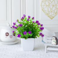 Nuevas flores artificiales de plástico en maceta, simulación blanca de plantas artificiales de loto, bonsái de flores falsas para decoración de interiores - details 6