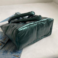 Bolso de mano de algodón acolchado para mujer, bolso de hombro de gran capacidad, de moda, de diseñador, - details 26