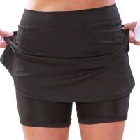 Falda pantalón falsa de dos piezas para mujer, pantalones cortos deportivos transpirables de verano, ropa de Yoga, pantalones cortos deportivos de ocio con bolsillo de Color sólido - details 7