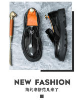 Plataforma de moda para hombres que aumenta los mocasines club nocturno estilista zapatos de moda. - details 1