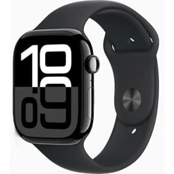 Apple Watch Series 10 [GPS, 46 mm] - AC Azabach de aluminio con correa deportiva negra, S/M (actualización avanzada) - 1