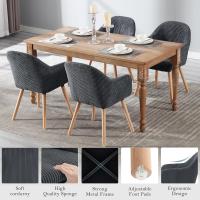 Silla de Comedor Estilo Vintage Juego de 1, Silla Cocina, Silla Nordica con Respaldo y Reposabrazos, Tela Pana, Estructura de Madera, Sillas para Tocador, Escritorio, Crema, EZS26cm-1 - details 76