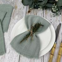 Elegante Pañuelos de Gasa de Algodón Retro 20 Pcs Lineno Burr para Boda, Fiesta, Comedor Diario - details 1