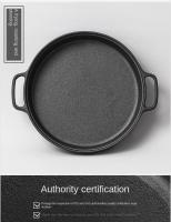 Sartén de hierro fundido duradera de 22/25 cm antiadherente y gruesa con tapa, doble asa, wok de hierro para cocina de gas e inducción. - details 9