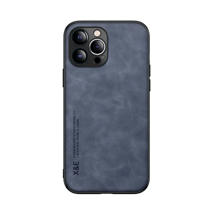 Funda de cuero magnética de lujo para IPhone 16, 15, 14, 13, 12, 11 Pro Max, Mini funda exfoliante de piel de oveja para XS Max XR 7 8 Plus SE 2020 - 1