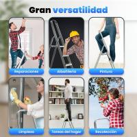 Escalera Plegable de Aluminio 4 Peldaños Soporte Reforzado para Maxima Estabilidad (200 kg) - details 4