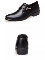 Zapato Social De Negocios Marrón, Zapatos Formales Negros Para Hombre, Traje Informal De Cuero Para Fiesta, Tendencia 20224, Elegante Y Clásico, Oficial Nuevo - details 2