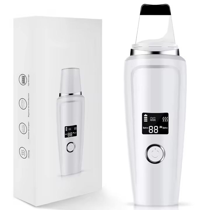 Depurador de piel, herramienta para eliminar puntos negros, pantalla LCD, raspador ultrasónico de piel, limpiador de poros, herramientas para el cuidado de la piel para limpieza facial profunda - 4 modos - 1