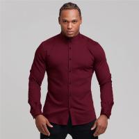 Camisas ajustadas para hombres de negocios juveniles, ropa Formal profesional sin hierro, Color sólido, guapo - details 16