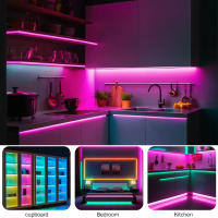 Tira de luces LED COB RGBW RGBWW, cinta Flexible de diodo de Color de ensueño, 24V, 12MM, 672LED/m, IP20, FOB, 10M, decoración de retroiluminación de TV - details 10