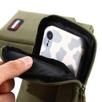 Bolsa de nailon para teléfono para hombre, bolsa de nailon para acampar, color caqui, de una/doble capa, para teléfono móvil, EDC Molle, cinturón, riñonera - details 27