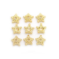 Tapas de cuentas de copos de nieve de latón de Color dorado de 18K, accesorios de alta calidad para manualidades, materiales para hacer joyas, sitio web oficial de Rosediy - details 20