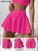 Skorts deportivos de verano con bolsillos, faldas cortas de tenis de cintura alta diseñadas para evitar la exposición, faldas cortas de dos piezas de imitación para golf y entrenamientos de bádminton, nuevos skorts para mujer con bolsillos laterales para - details 3