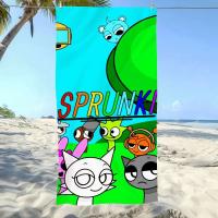 Patrón de dibujos animados S-Sprunki, piscina suave, regalo para viajes, gimnasio, ducha, Camping, deportes de secado rápido, toalla de playa grande - details 6