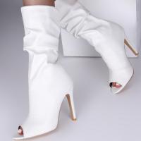 NOVEDAD DE VERANO 2025, botas geniales de barril alto para mujer, botas geniales grandes con cubierta de tacón alto y Boca de pescado - details 4