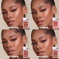 Resaltador de contorno de rubor 3 en 1, paleta de maquillaje, polvo de rubor facial Mineral mate para mejillas, iluminador brillante, bronceador - details 3