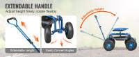 SucceBuy Carro de jardín con ruedas y ruedas, 360 ° Taburete de jardinería con asiento giratorio, bandeja de herramientas de utilidad, mango de dirección para patio y patio - details 1