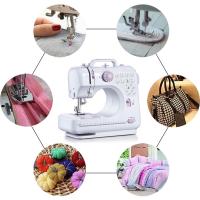 Máquina de Coser Eléctrica Portátil Mini para el Hogar Artesanal 12 Ganchos con Prensa de Pie - details 5