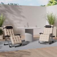 Tumbona Plegable y Resistente |   Silla de Jardín, Capacidad de 200 kg, Acolchado Ergonómico Extra Ancho, Respaldo Ajustable, Almohada para el Cuello y Portavasos - details 10