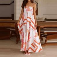 Vestido largo playero estilo bohemio vintage 2025 para mujer, con tirantes finos, espalda descubierta, estampado de sol, estilo swing. - details 6