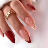 24 piezas de uñas francesas para mujer, parches de uñas postizas, estilo veraniego, diseño morado, juego completo, usable - details 8
