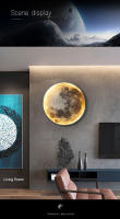 TOMAXIN Lámpara de pared de fondo para sala de estar con mural de luna de lujo y luz moderna, lámpara de habitación de arte nórdico - details 6