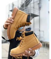 Botas altas para hombre, zapatos de seguridad de cuero para trabajo con punta de acero y antiperforación, zapatos impermeables - details 15